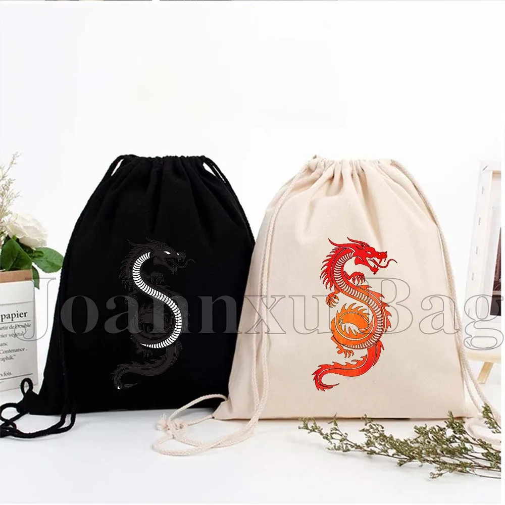

Tattoo Graphic Red Dragon Chinese Classic Style Gift Asian Dragon Drawstring Backpack Bag Sports Sackpack Yoga Hiking String Bag