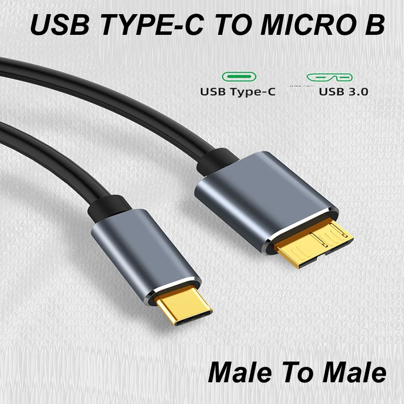 Kabel USB C 3.0 do Micro B 5Gbps 3A Szybki kabel do synchronizacji danych do Macbooka Dysk twardy HDD SSD Obudowa Kabel typu C Micro B Konwerter