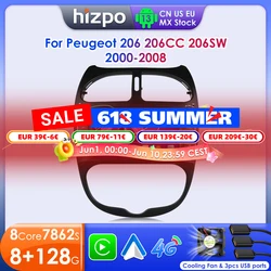 Hizpo Car Intelligent Systems Radio For Peugeot 206 206CC 206SW 2000 - 2008 Wireless CarPlay Android 13 Auto No 2 din 2din DVD