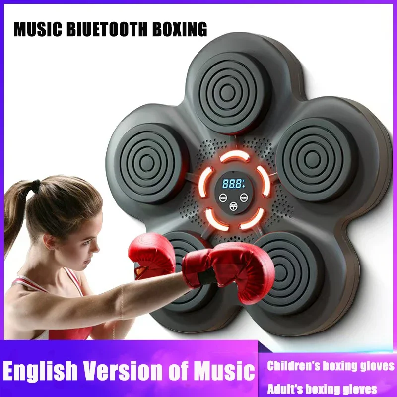 English Music Boxing Home Wall Boxing Equipmens for Child Adult Bluetooth Music Boxing Machine Reflex Speed Training for Men