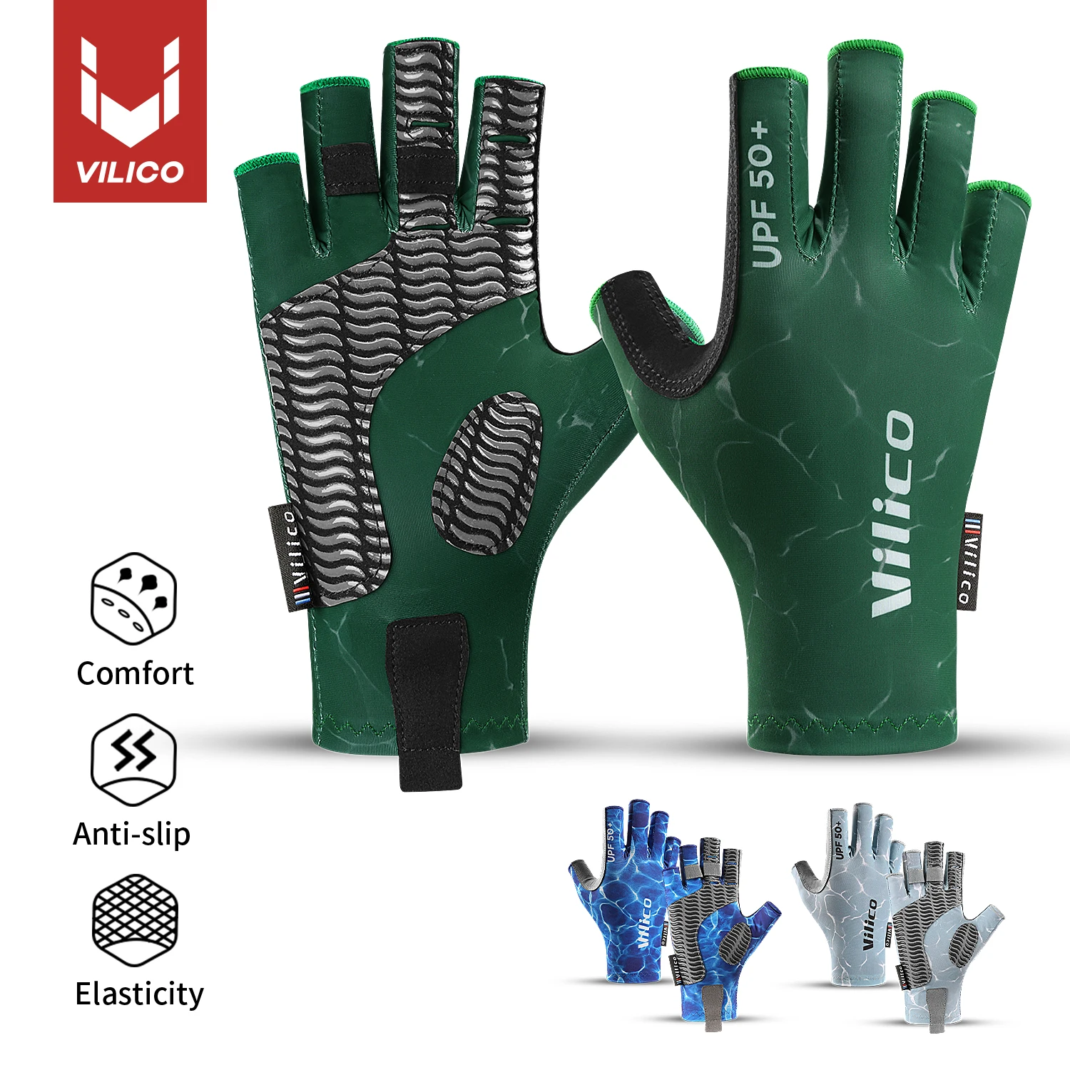 

Рыболовные перчатки без пальцев, противоскользящие, быстросохнущие, с защитой от солнца, дышащие, профессиональные, летние, для активного отдыха, для велоспорта