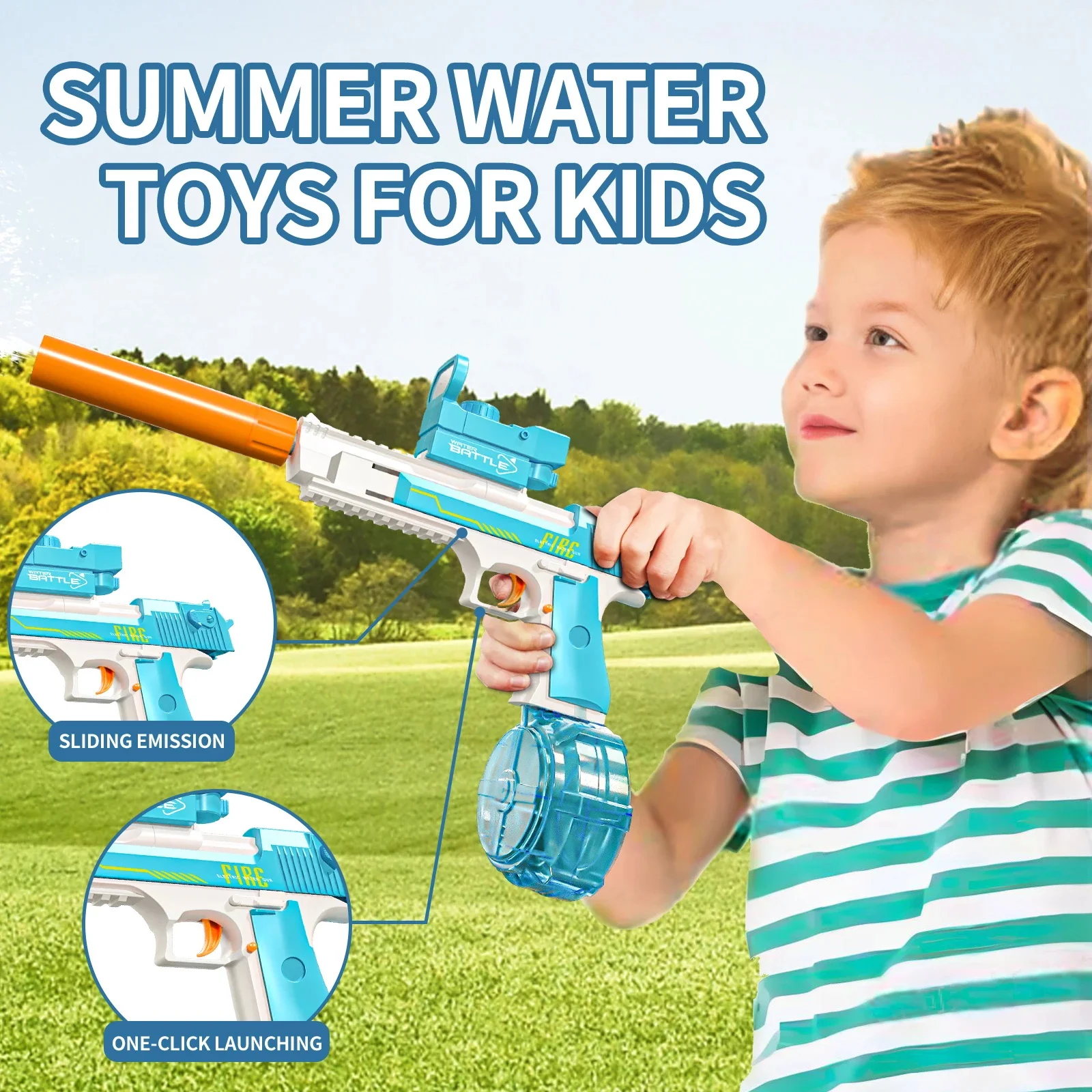 2024 Newest M416 summer pool automatic watergun sniper shooting 1911 toy gun desert eagle glock electric water gun for children