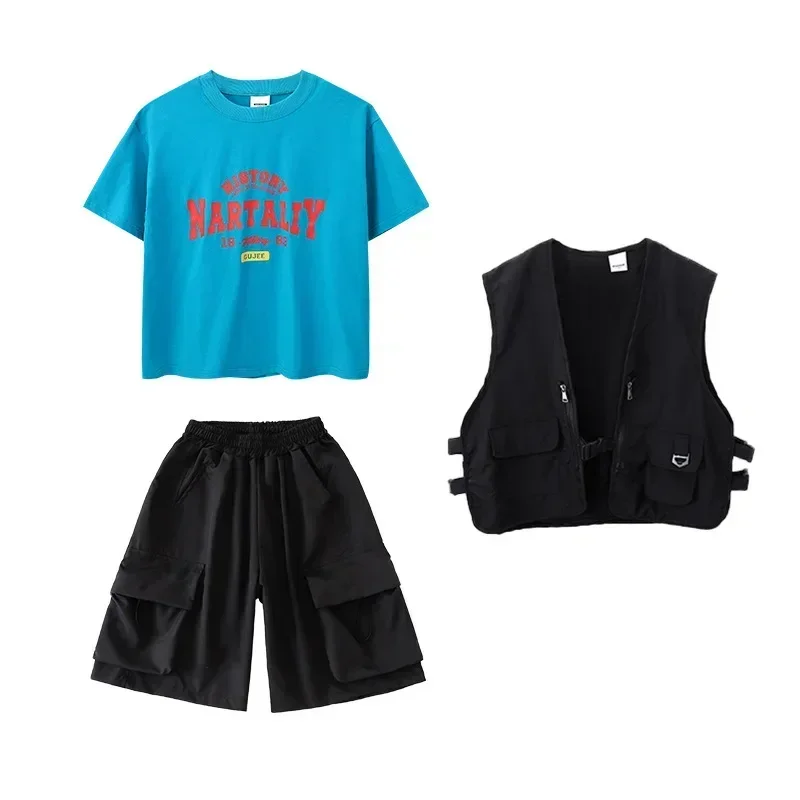 Schwarz Street Dance Tragen Rave Kleidung Kinder Mädchen Jazz Dance Outfits Ballsaal Tanzen Kleidung Bühne Kostüm Hip Hop Dance Kleidung
