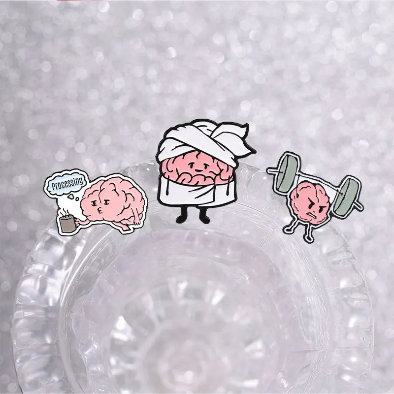 10styles Emaille-Anstecknadeln mit Motiven für chronische Erkrankungen, Asthma, Inhalator, ADHS, Humor-Brosche, Socially Awkward Badge, Overthink Jewelry, Geschenk für Freunde – Detail 6