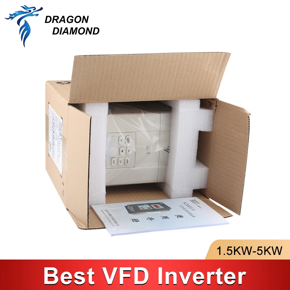 Best Original 1.5-5.5KW VFD Frequency Converter Inverter 220V/380V For CNC Milling Machine Spindle Motor Speed Control