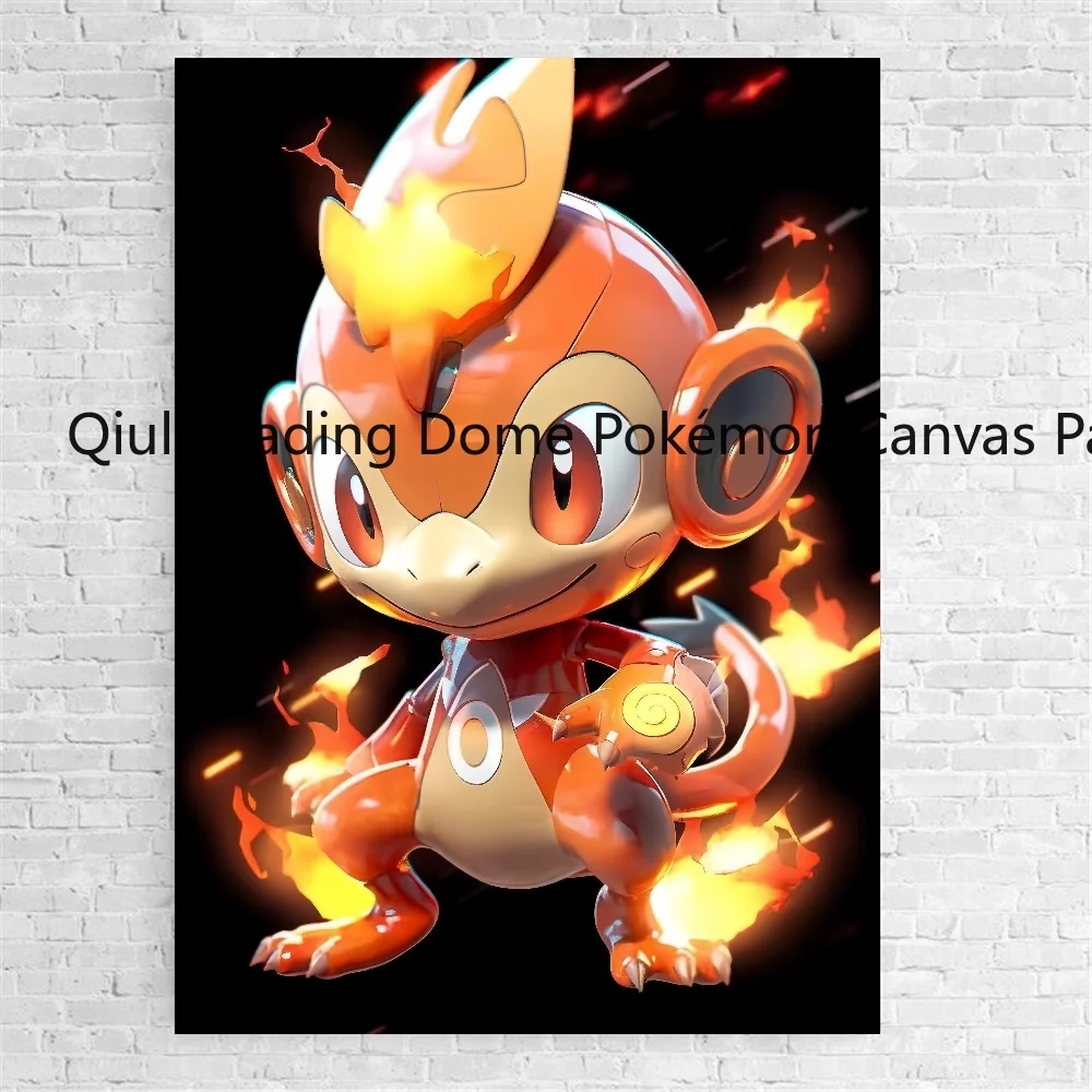 Japanische Anime Peripherie Pokemon Poster Dekor Bulbasaur Squirtle Wand kunst Aquarell Leinwand Malerei moderne Raum dekor Bild