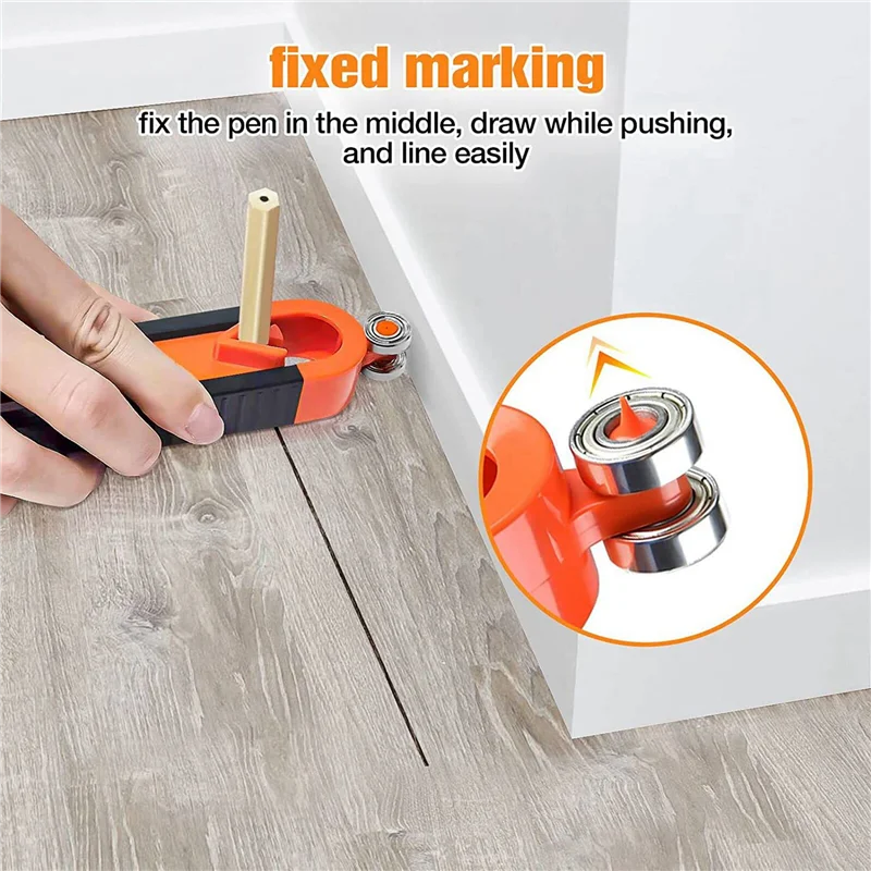 ABRW-Contour Measuring Tool With Lock For Pencil - Wood Scribe Tool Edge Corner Measuring Profile Duplicator With 6 Pencils