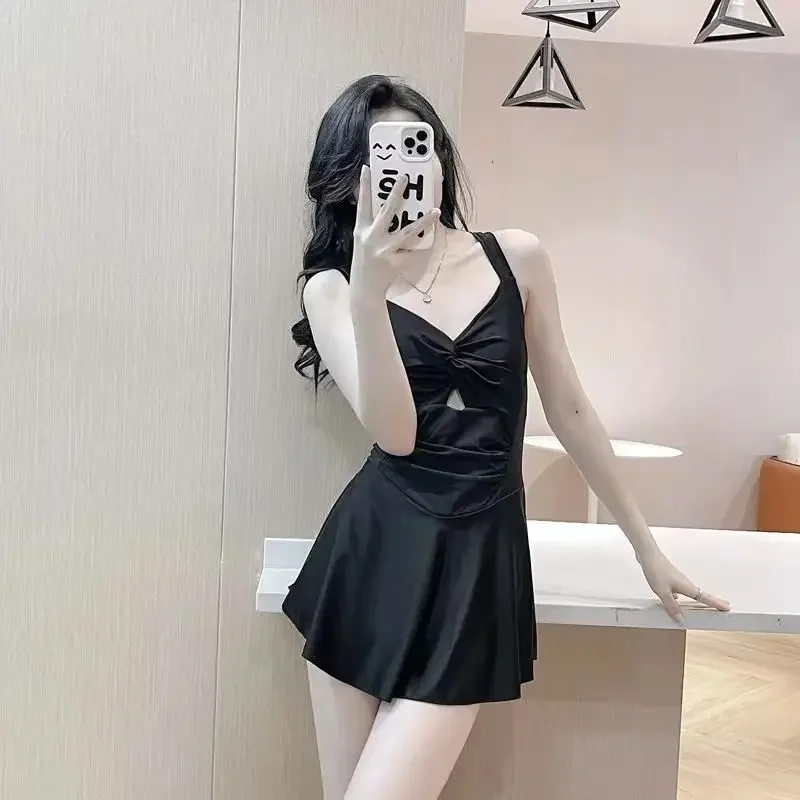 

Women Hanging Neck Sweet Cute Swimwear Sexy One-piec Beach Wear Swim Suit Beach Dress Swimsuit High Waist Bathing Suit