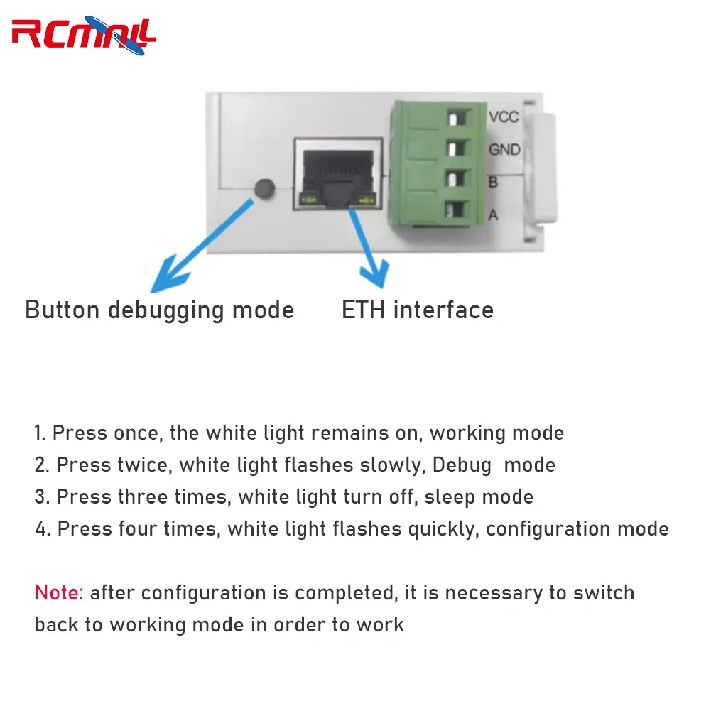 RS485 Converter of RS-485 Bus to Wireless Data ESP32 Chip LoRa SX1262 Reliable DTU Device for LoRa/LoRaWAN E-thernet EHT