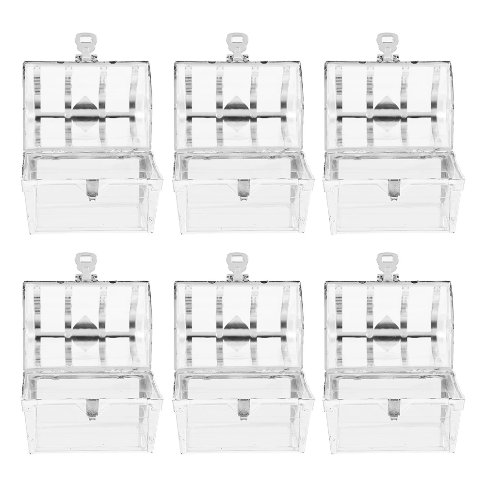 

6pcs Elegant Hollow Treasure Chest Candy Boxes Wedding Favor Storage Containers Decorative Party Box For Wedding Shower