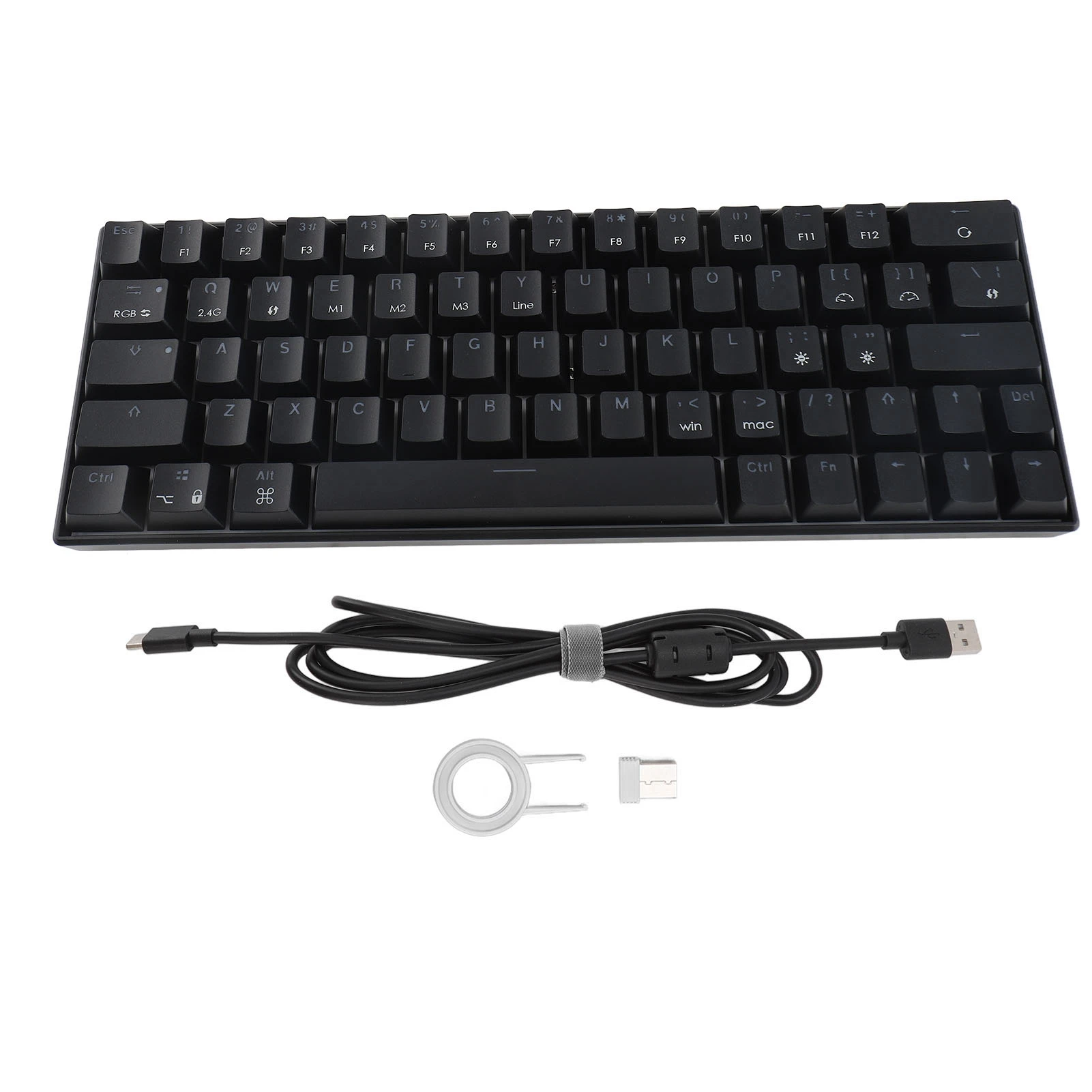 

Mechanical Keyboard 64 Key RGB Wireless 2.4G BT3.0 5.0 Type C Wired Connection Ergonomic Black Mechanica Keyboar for Office Home