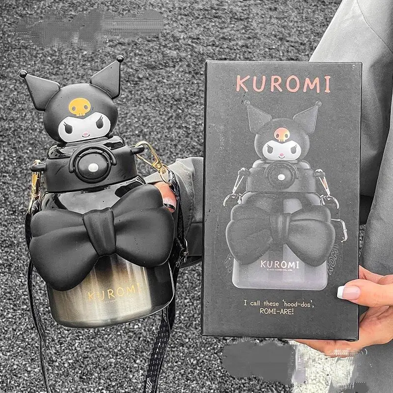 حار سانريو كوب ثرموستاتي Sus316 بلدي ميلودي Kawaii أنيمي موضة هدية طالب الطفل لطيف كوب بقشة كوب ثرموستاتي نمط جديد