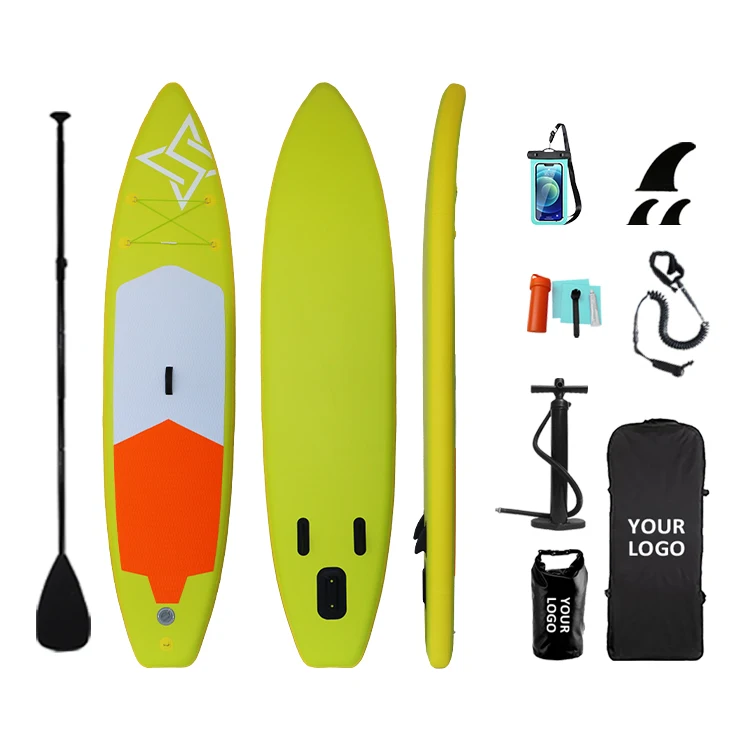 

Wholesale All-in-One Inflatable Surfboard Package Anti-Slip EVA Deck 12'6'' SUP Board