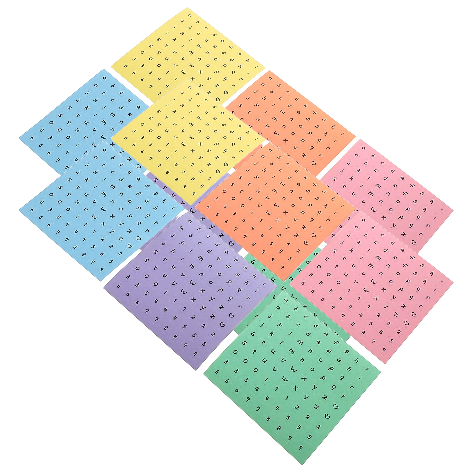 

12 Sheets Handbook Stickers Adhesive Letter Decals Alphabet Number Decorate Diy Craft for Scrapbooking Office