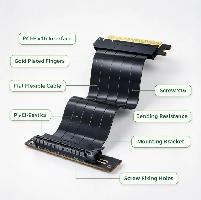 PCIe 4.0 X16 Riser Kabel Verle - Pcie 4.0 X16 Riser Cable 90 Degree recensie en prijs