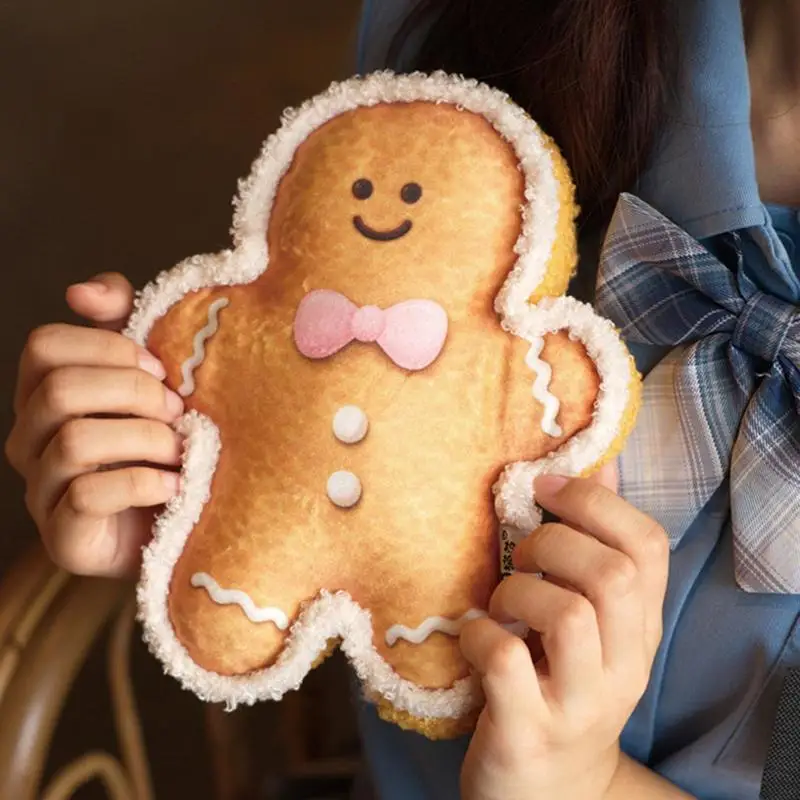 Christmas Stuffed Toys Gingerbread Man Throw Pillow Stuffed Doll Creative Christmas Deco Soft Plush Kids Pillow For Sofa &