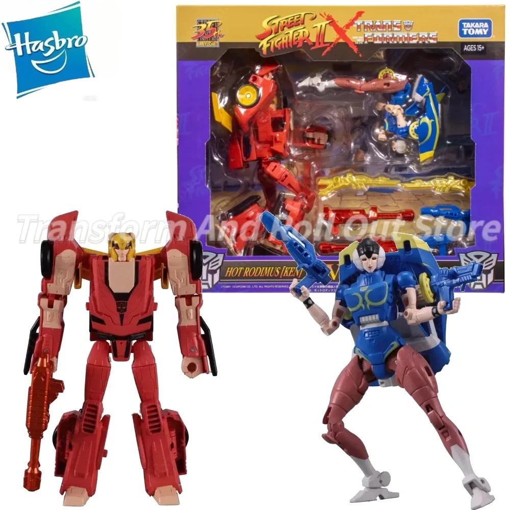 

Коллаборация Transformers: Street Fighter II Mash-Up. Фигурка Хот-Род Кен против Арси и Чун Ли. Модель-игрушка для хобби и подарков.