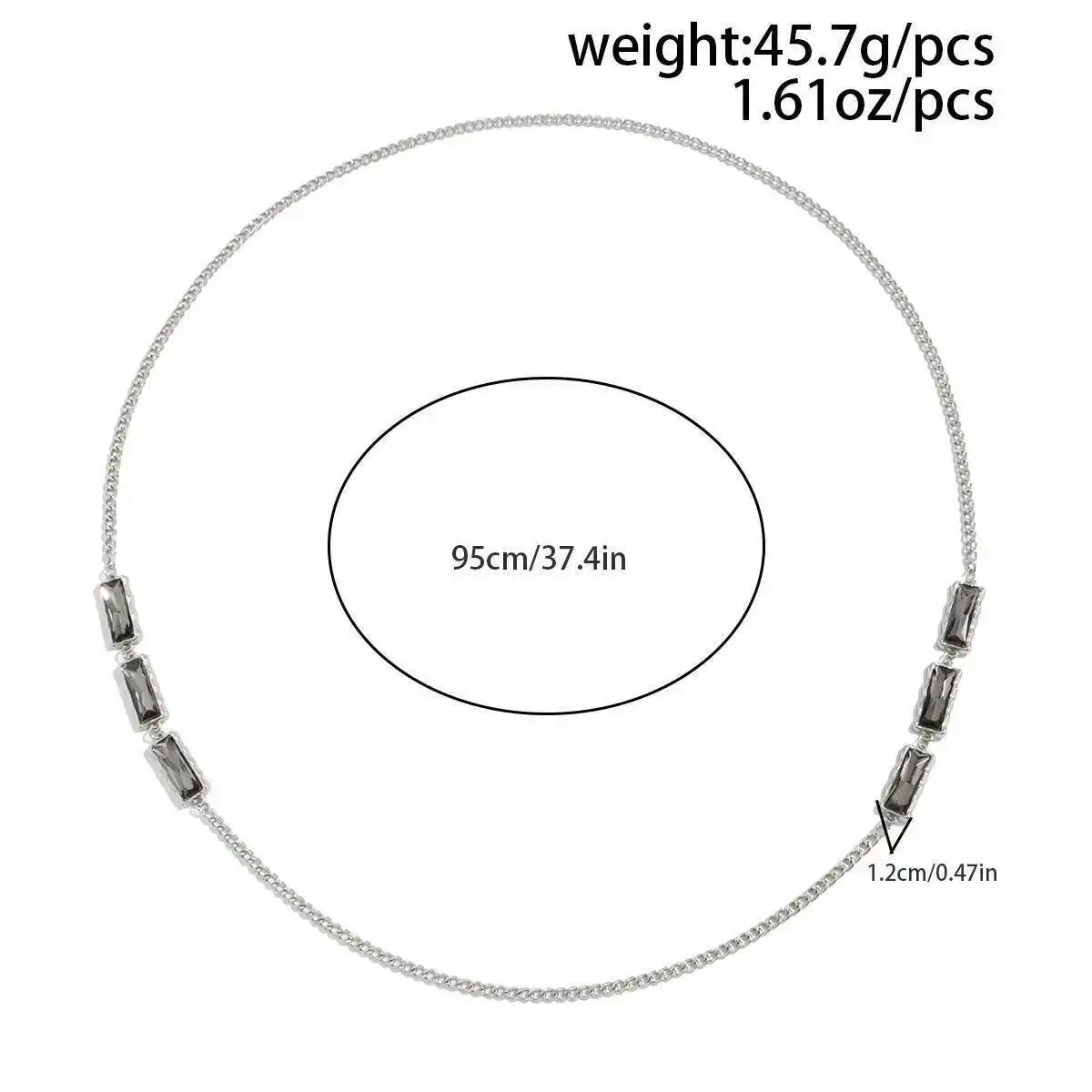 Trendy Black Acrylic Chain Necklace for Women - Elegant Gift