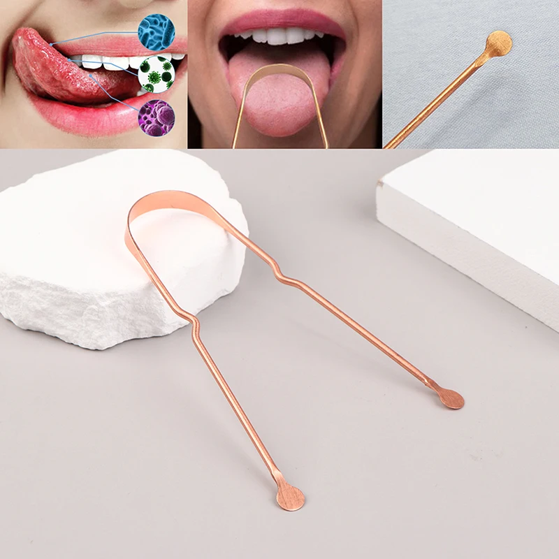 

1Pc Pure Copper Tongue Scraper Copper Tongue Cleaner Portable Tongue Scrapers Oral Cleaning Tools