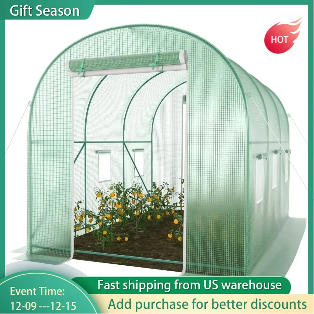 Greenhouse Upgraded Green House with Dual Zippered Screen Doors Heavy Duty Plastic Plant Warm House with Reinforced Frame