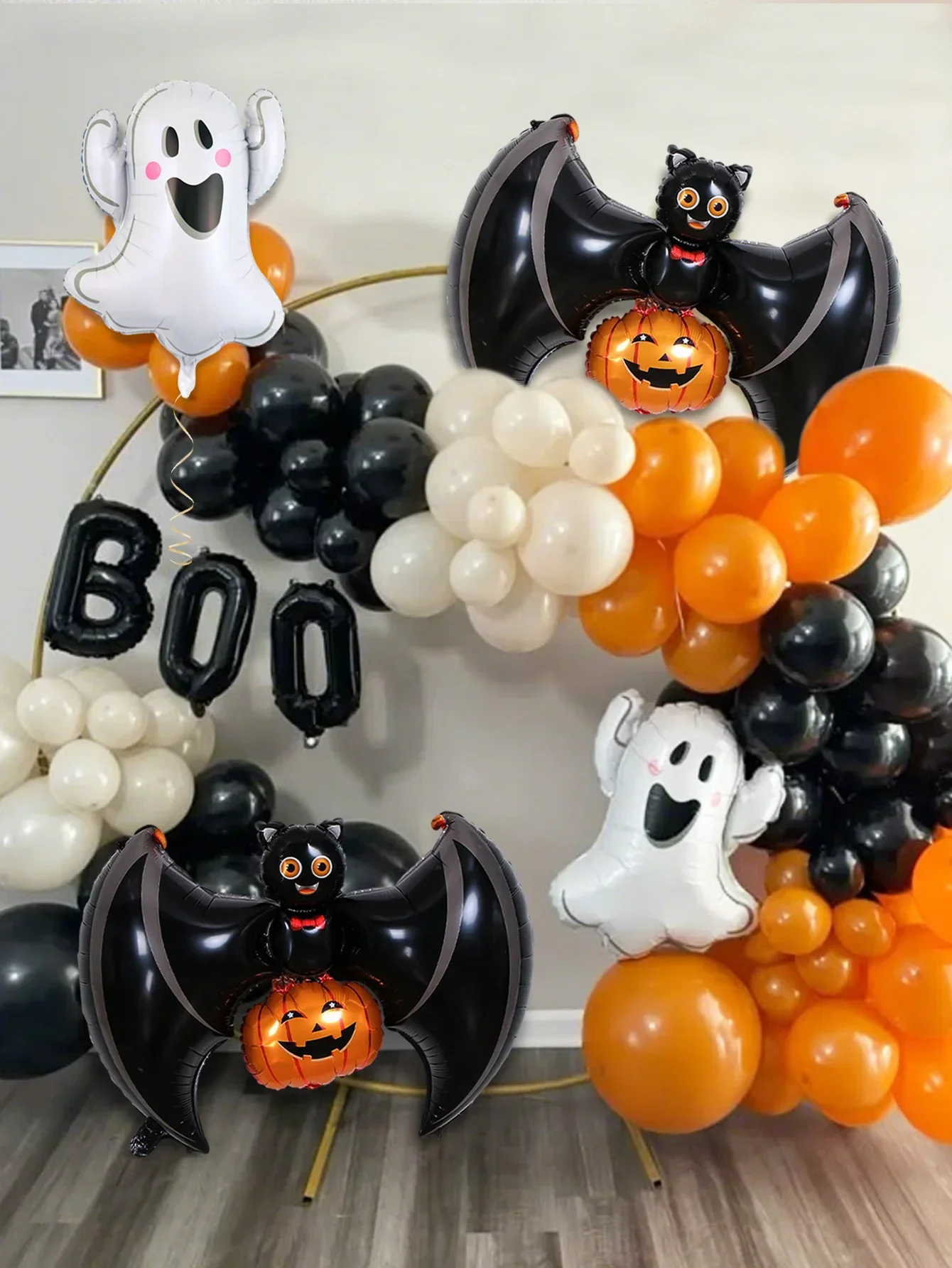 مجموعة بالونات الهالوين مكونة من 2/9 قطع، بما في ذلك بالونات الألومنيوم الشبح واليقطين والخفافيش، مجموعة بالونات بو الممتعة للهالوين مقاس 16 بوصة.