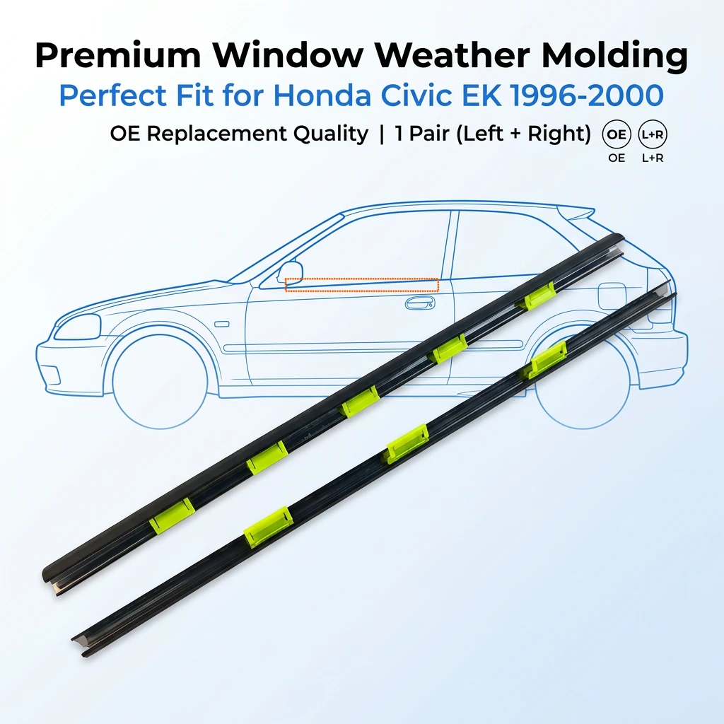 2PCS For HONDA CIVIC EK 1996-2000 Front Door Weatherstrip Seal Strip 72410-S03-003 72450-S03-003 Car Door Window Weather Molding