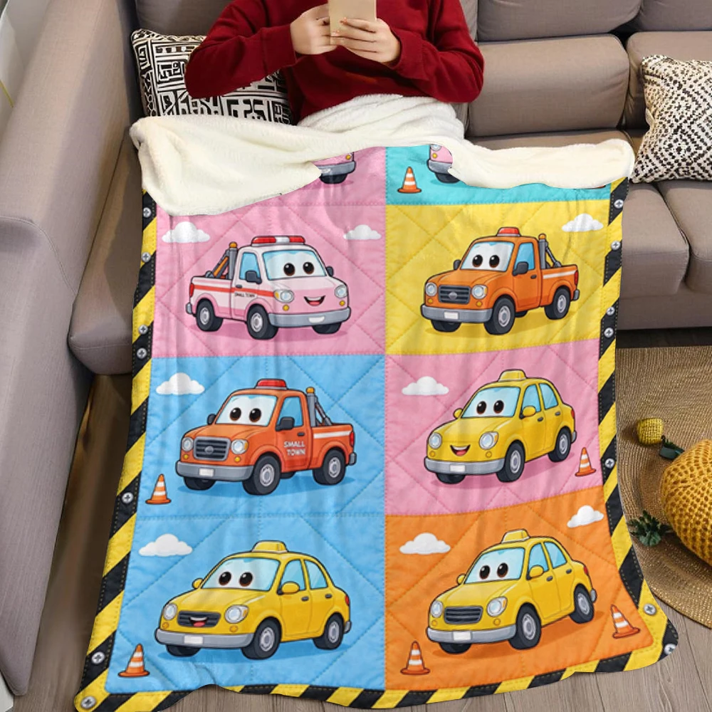 Ambulance Tow Garbage Flannel Blanket Perfect for Sofa Office Bed Travel Sleep Read Relax Camping Four Season Use