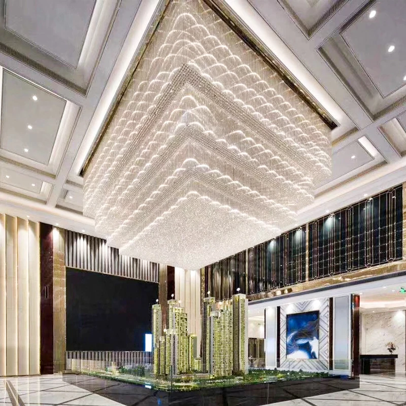 Zhongshan Professional Modern Stainless Steel LED Chandelier Ceiling Lamp Luxury Glass Villas Hotels Outdoor Bedroom Lighting