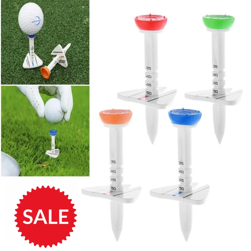 5 Pcs 33-55mm Adjustable-height Golf Tees Training Accessories with Aim Direction Golf Training Ball Stand for Outdoor Practice