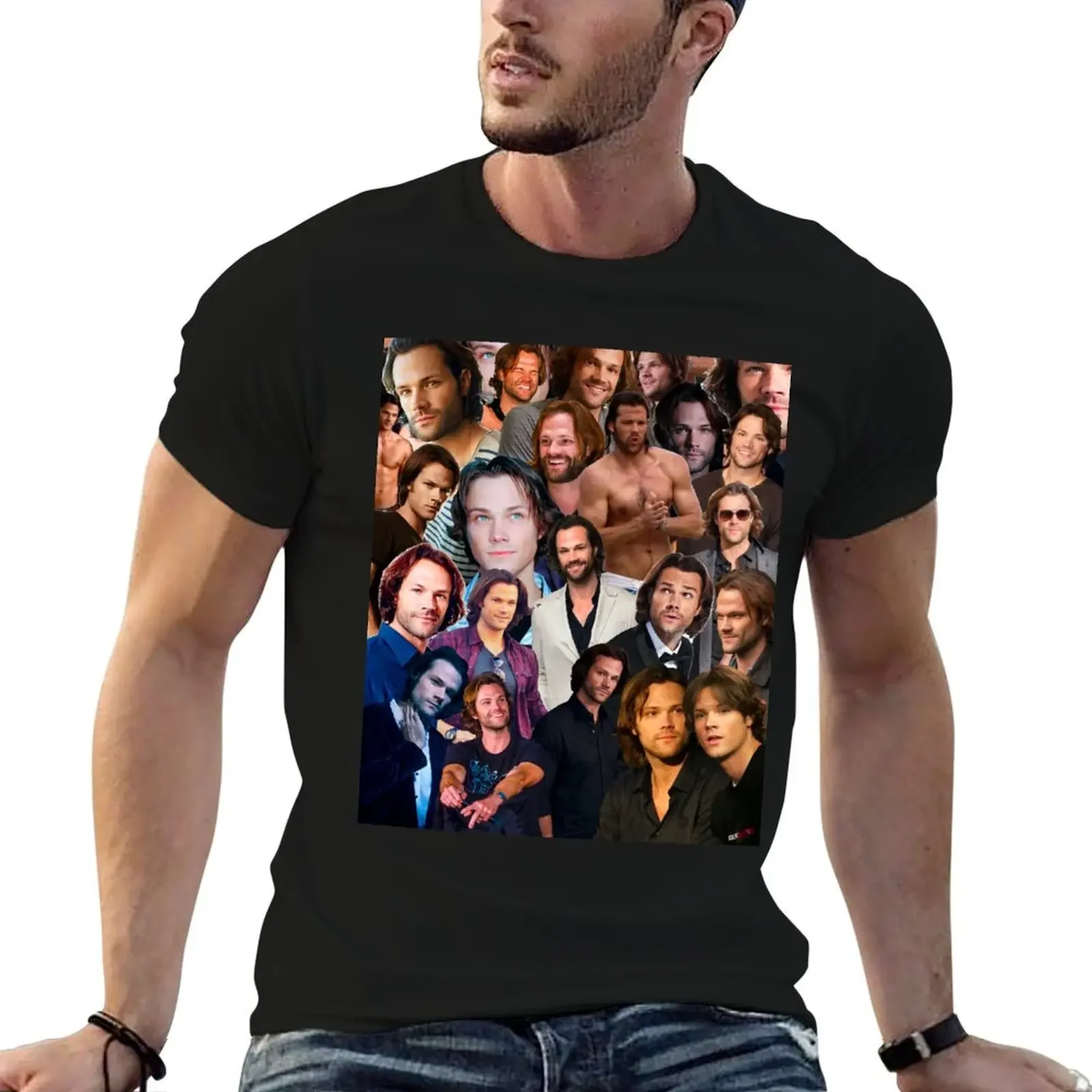 

Jared Padalecki Photo Collage T-Shirt baggy shirts funny gifts mens t shirt