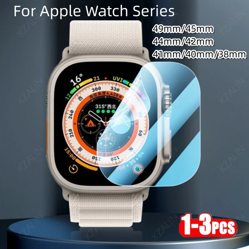 

Гидрогелевая пленка для Apple Watch series 49 мм 45 мм 44 мм 42 мм 41 мм 40 мм 38 мм, 1/3 шт., защита экрана с полным покрытием от царапин и падения