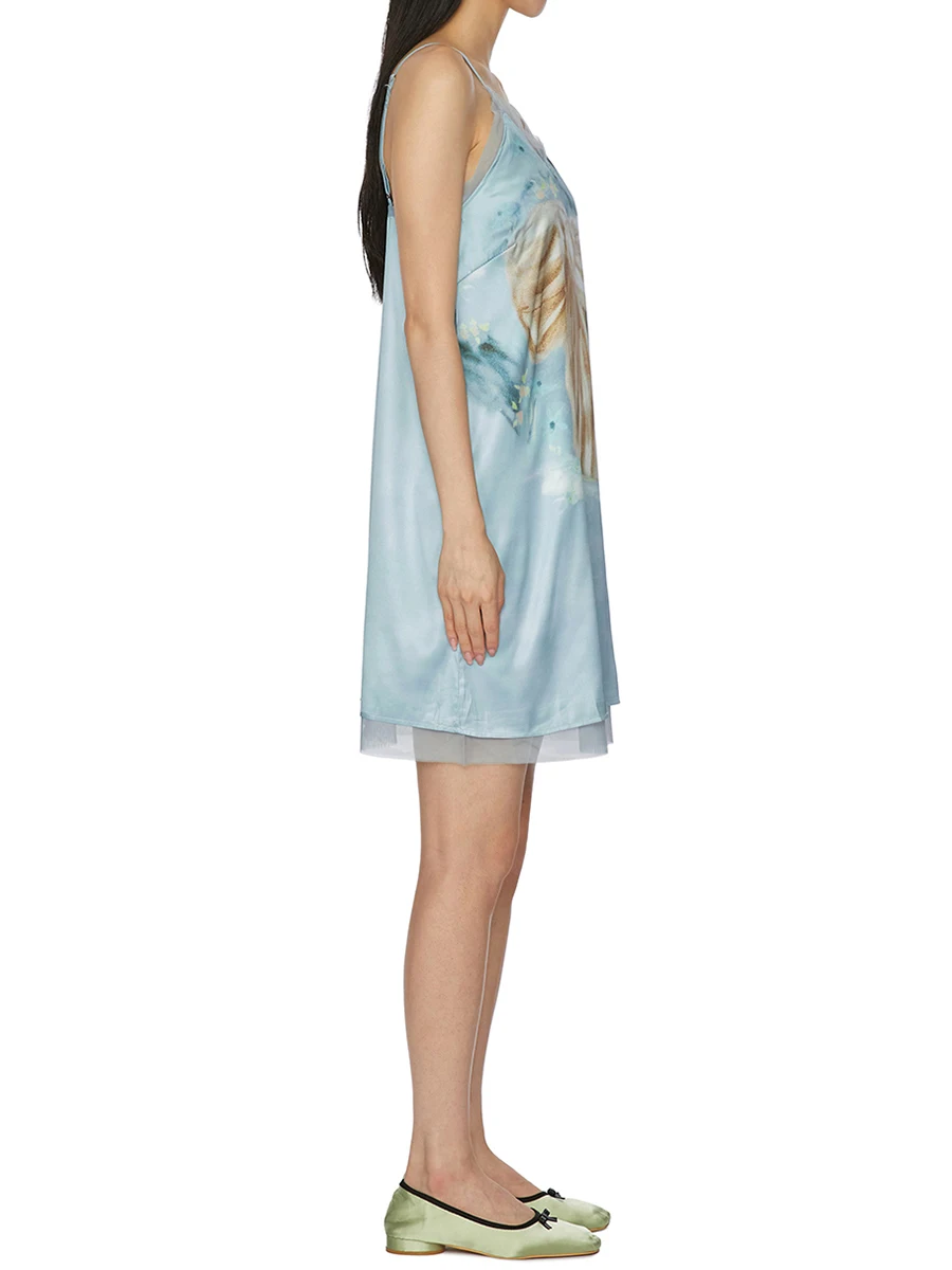 Reddaschic-Mini vestido con estampado estético de lazo para mujer, ropa de verano de una pieza, Retro, Y2k, drapeado, puntada de encaje, cuello en V, satén, deseo coreano