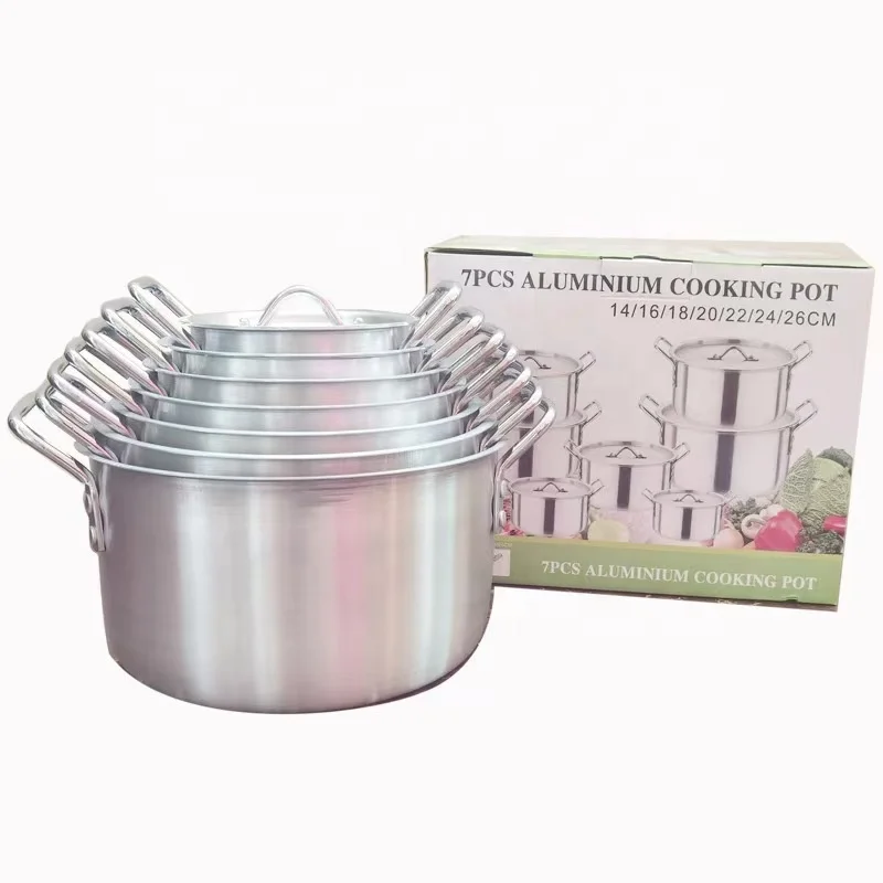 

7 Pcs Aluminum Cookware Set Non Stick Cooking Pot 14/16/18/20/22/24/26cm Pot Set