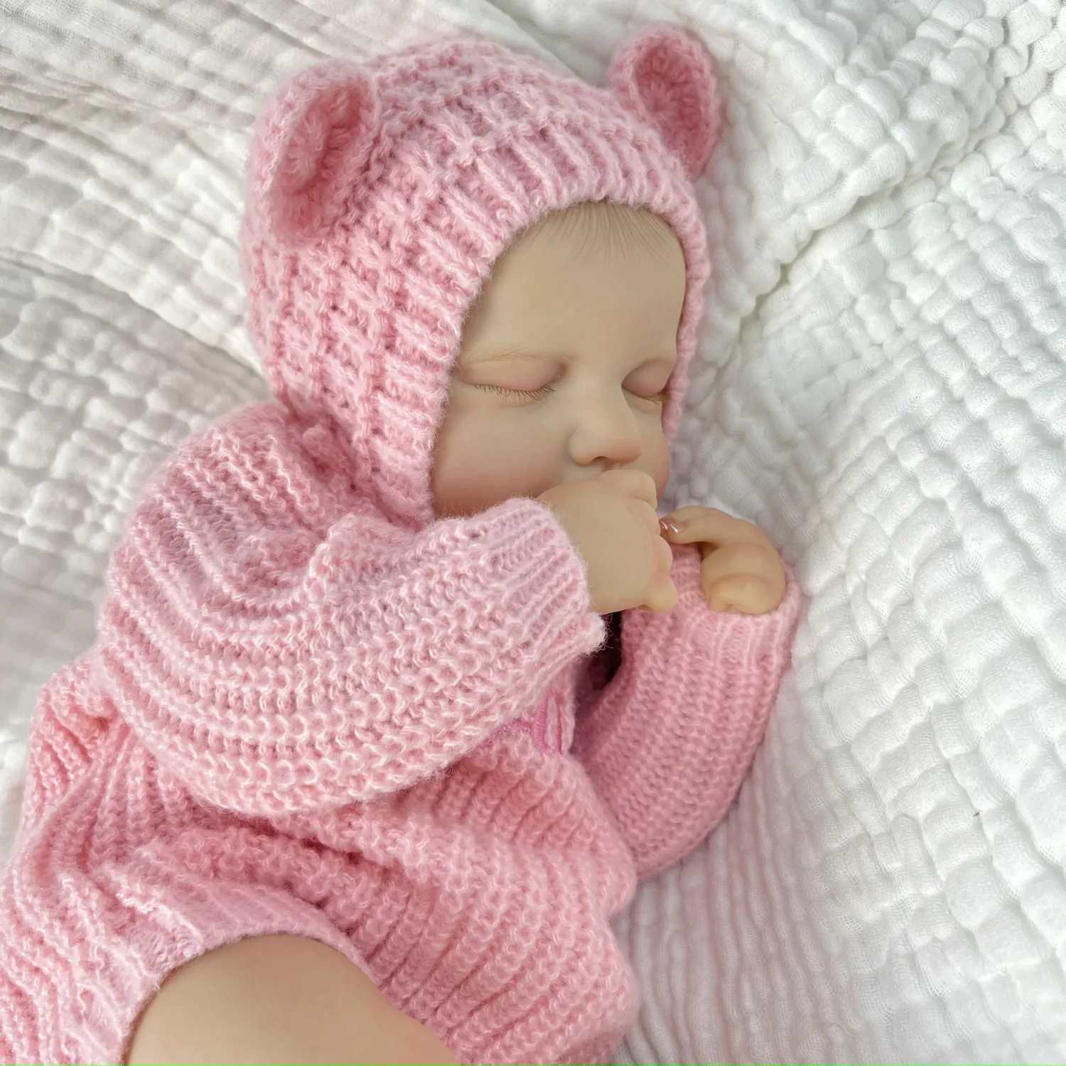 Bambola Reborn BZDOLL Addormentata 19 Pollici con Corpo in Stoffa, Realistica 48 CM, Pelle 3D, Aspetto Naturale, Regalo di Compleanno per Ragazze