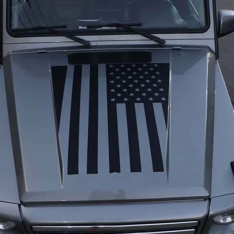 

For Mercedes Benz G Class W463 2007-2018 PVC Black Car Front Engine Hood Trim Stickers Pull Flower Film Car Accessories