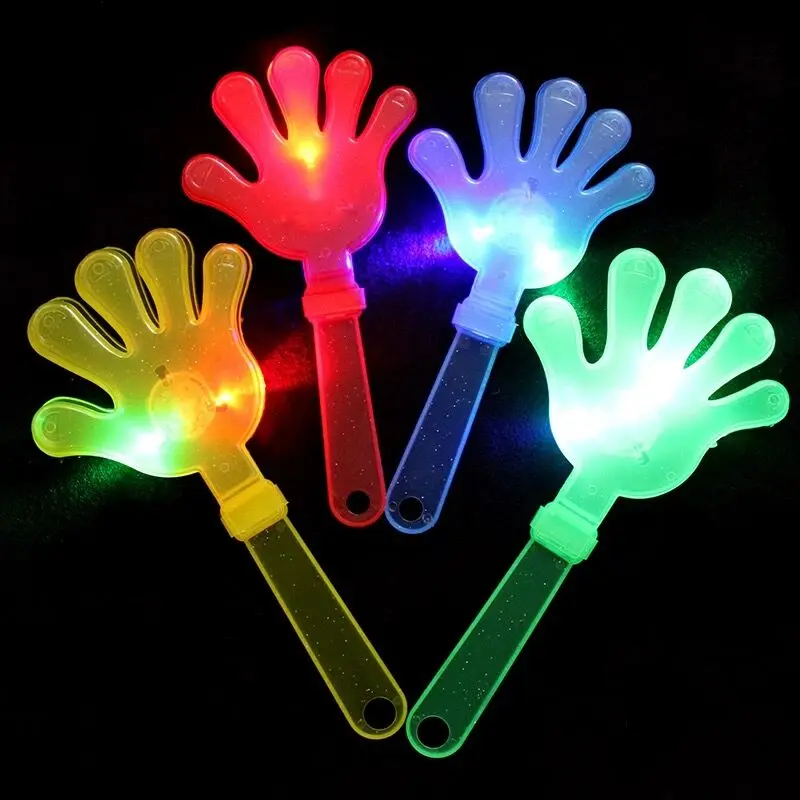 1/2pcs LED Light Up Clapping Toy Bright Colored Fluorescent Hands Clapping Device Concert Noise Making Toys Halloween Game Props