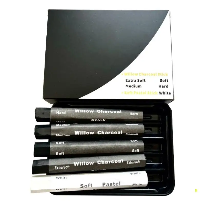 

Charcoal Drawing Set Charcoal Sticks Artist Charcoal Pencils Water Soluble Charcoal Strips for Drawing Sketching Shading F19E