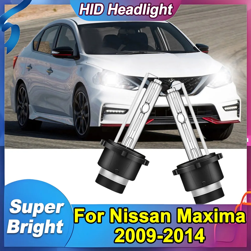 

2X Headlamps Car Lights D2S 6000K White HID Xenon Headlight 35W 12V Low Beam Bulb Super Bright For Nissan Maxima 2009-2013 2014