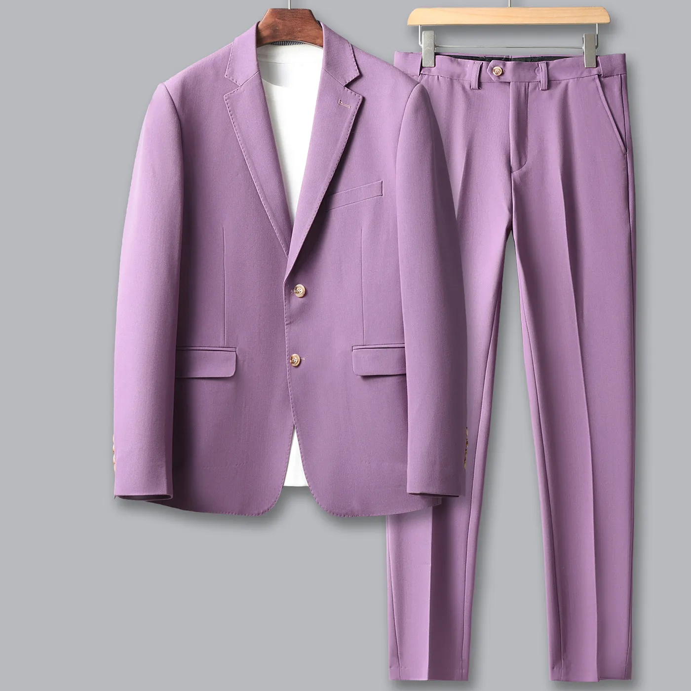 High-Quality Fashionable Men's Slim Fit Suit Set Casual Business Wedding Party Wear Two-Piece Suit Jacket And Pants