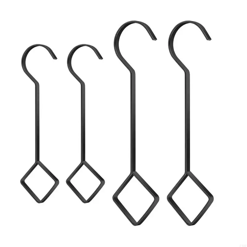 

P88F 4Pcs Reinforced Iron Hook Double Purpose Space Saving Solution for Indoor Outdoor