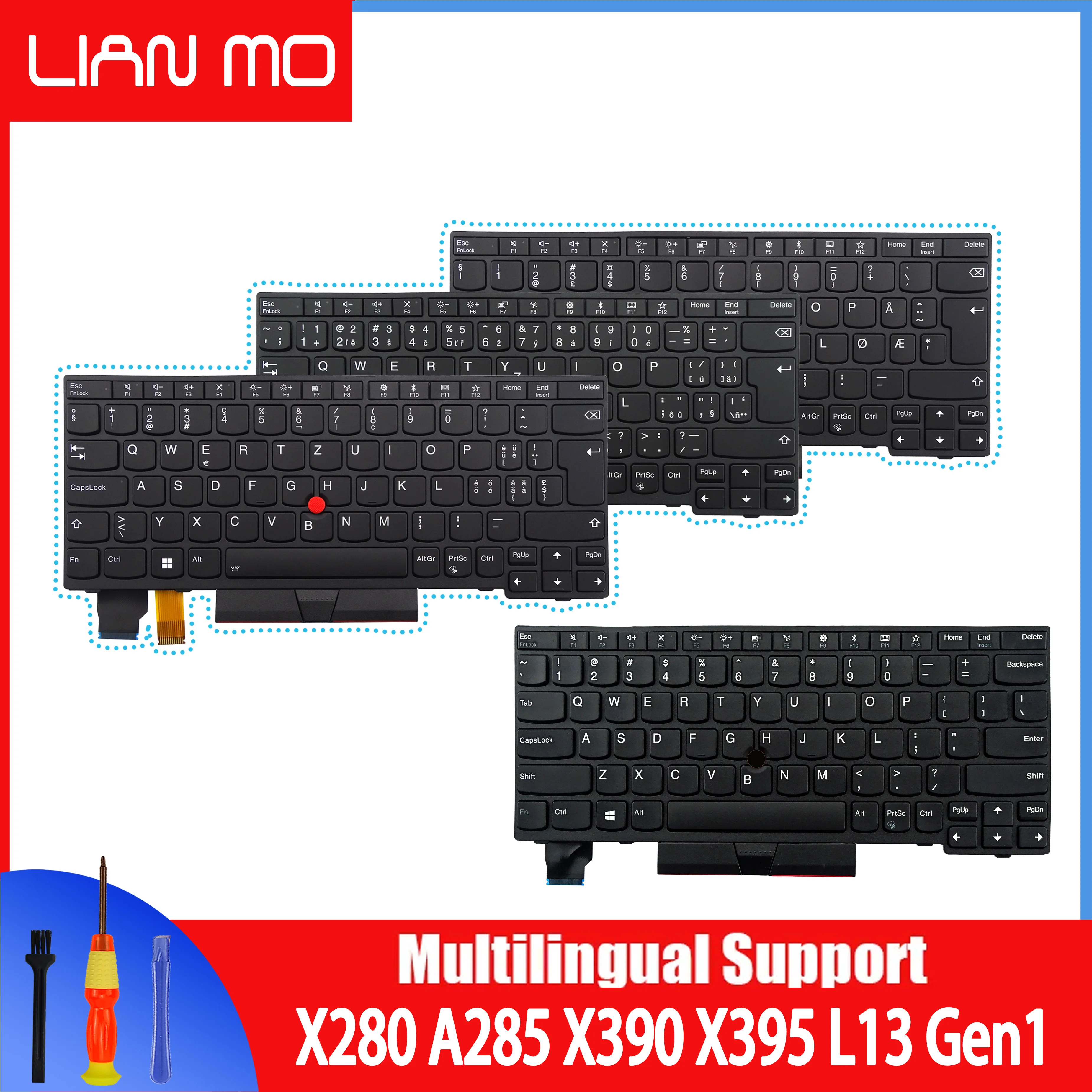 teclado noruegues italiano sueco esloveno suica checo eslovaco grego para lenovo thinkpad x280 a285 x390 x395 l13 gen1 01