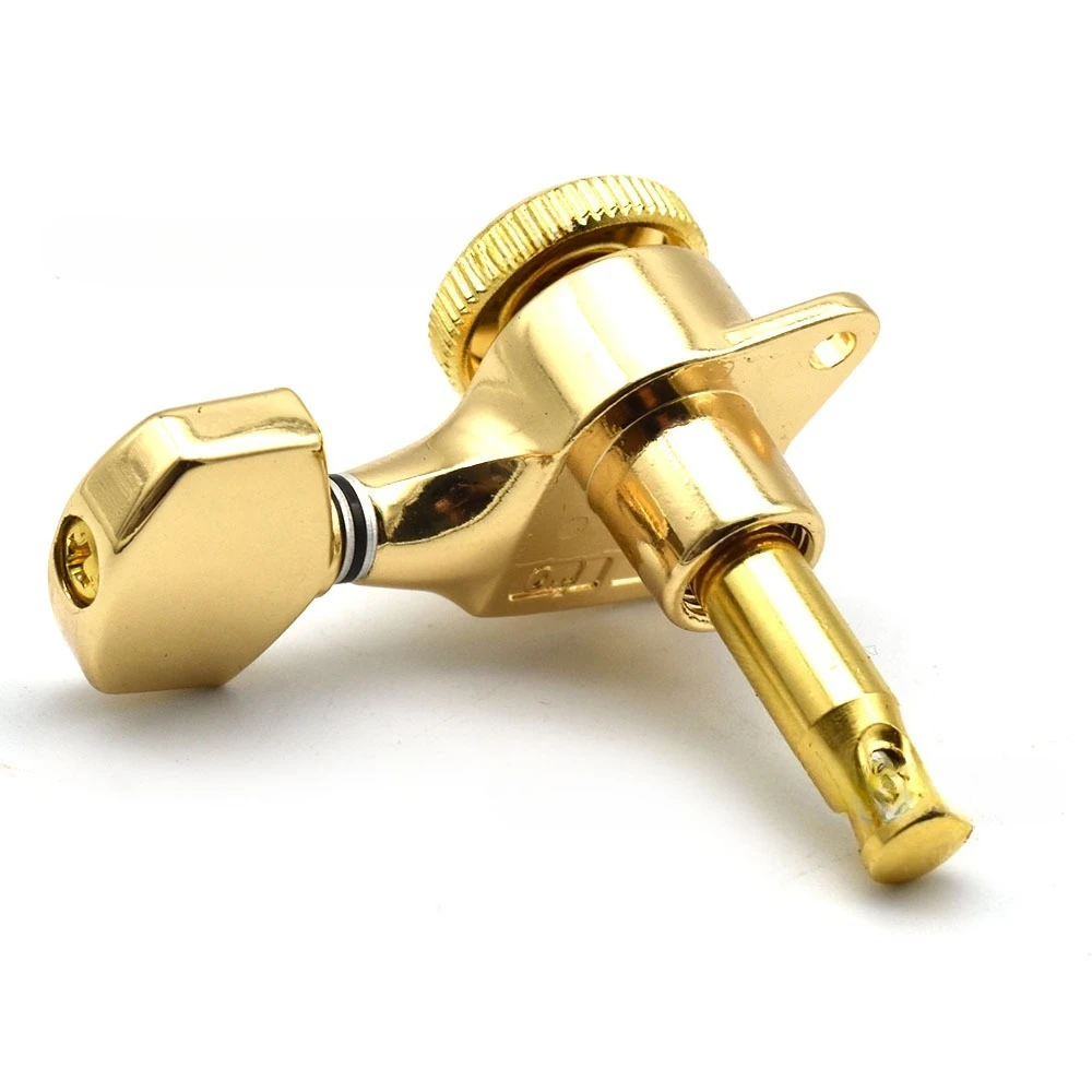 1:18 Ratio Fully Enclosed Self-Locking Guitar Tuners, All Metal String Winder with Gold Tuning Pegs