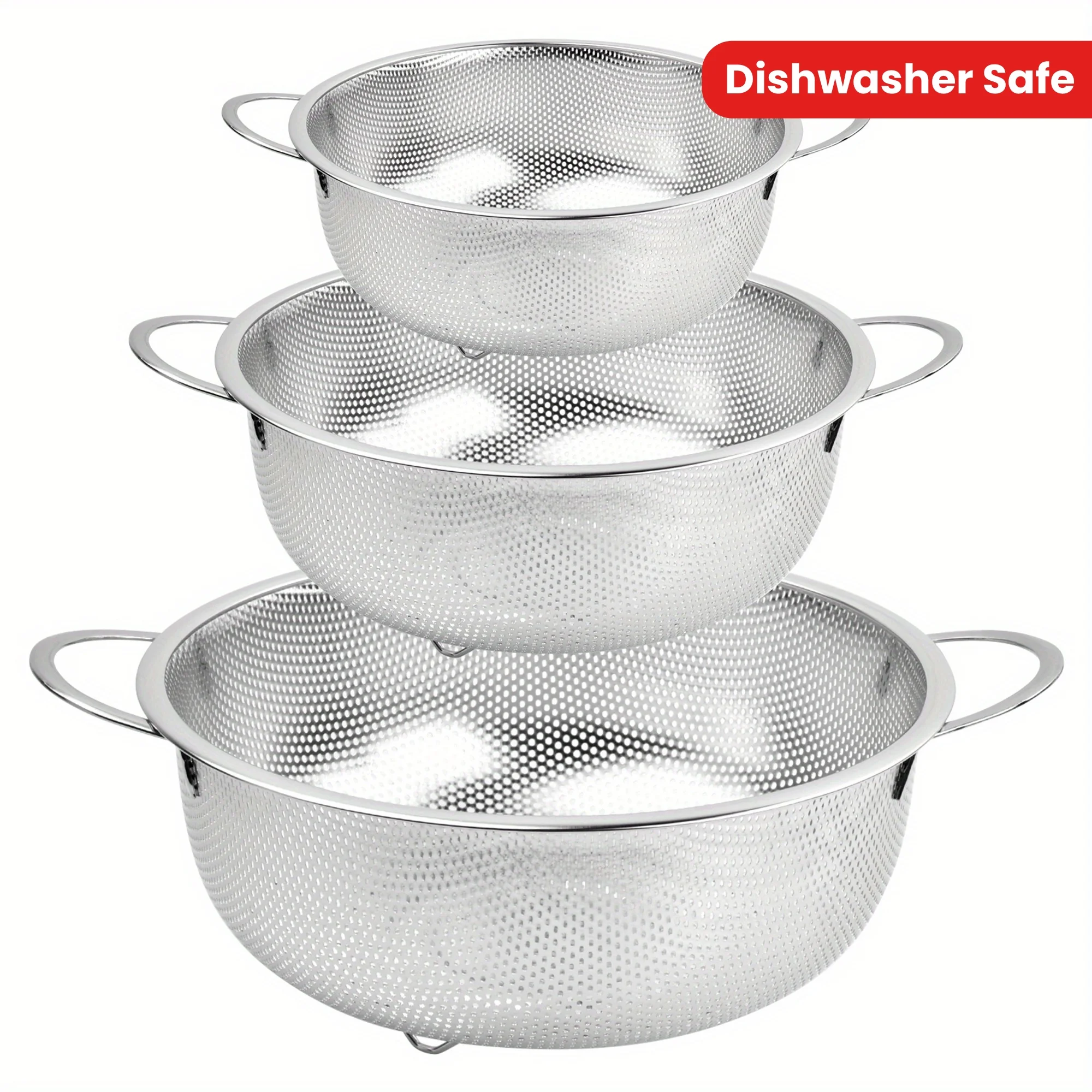 Kitchen Colander Fruit Wash Strainer Stainless Steel Strainer Basket Vegetable Washing Colander