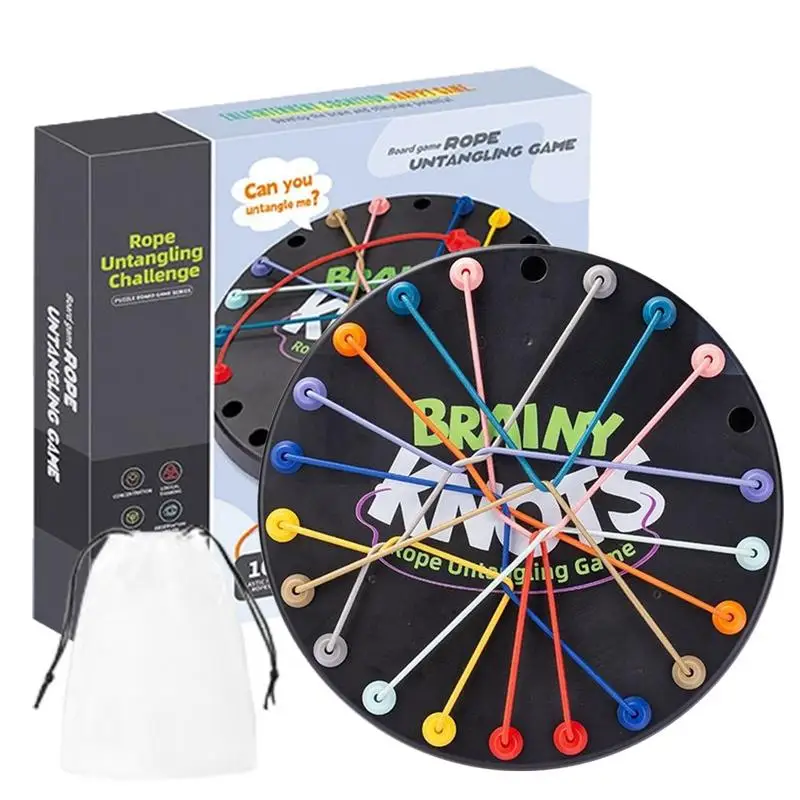 Rope Untying Challenge Educational Toys Kid Rope Knots Sensory Social Board Game Decryption Game Logic Thinking Training Toys