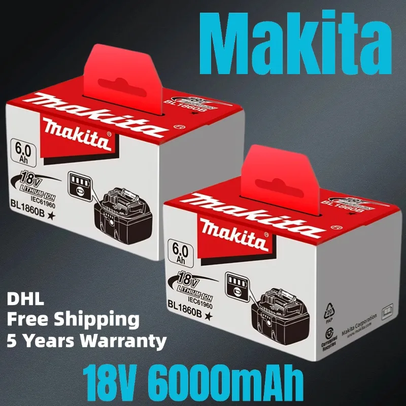

BL1860 for makita 18v 6ah original battery bl1830 bl1860 bl1850B tool batteries compatible For Makita 18 Volt wireless grinder