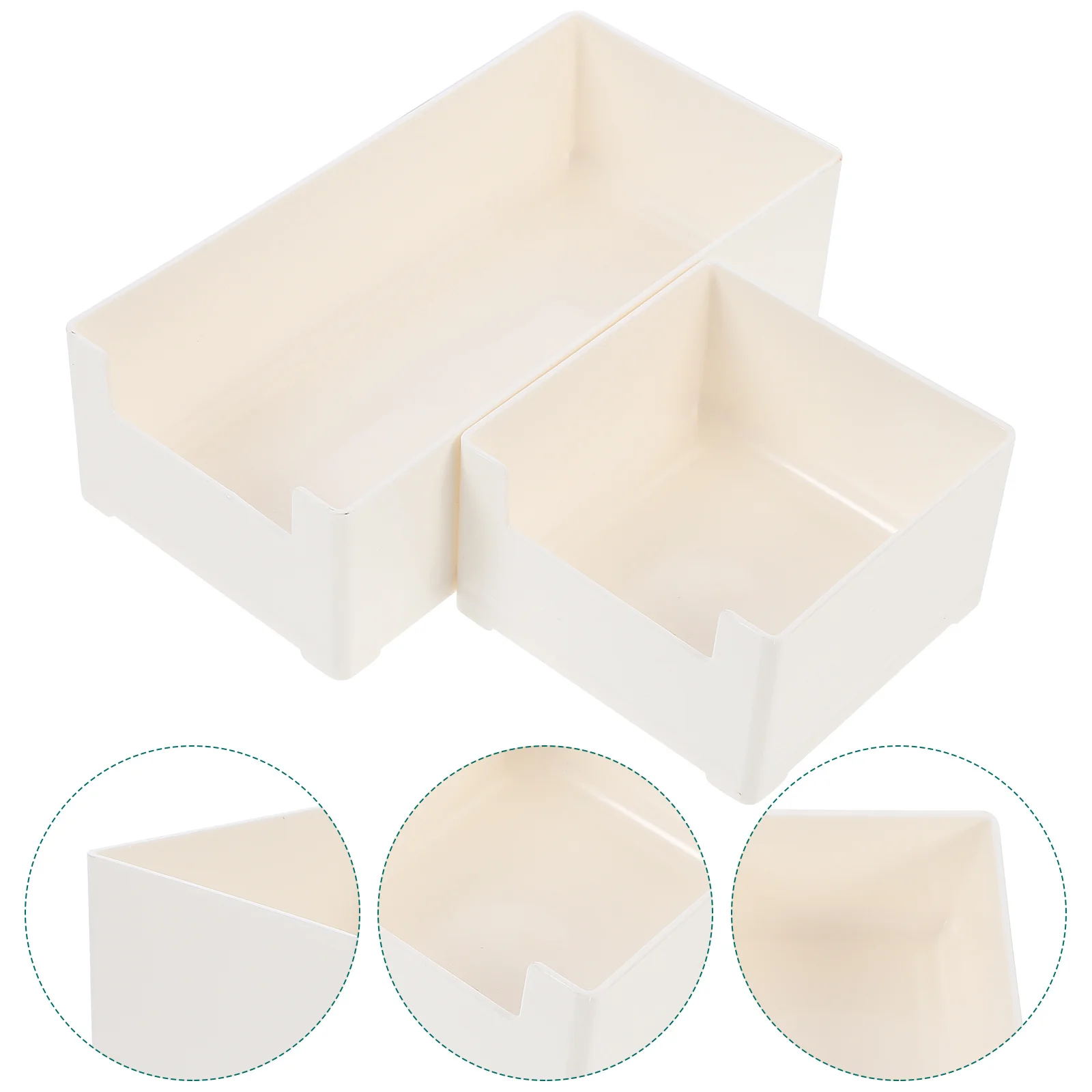 

2Pcs Japanese Style Storage Box Desktop Organizer Plastic Stacking Storage Holder for Study Dormitory