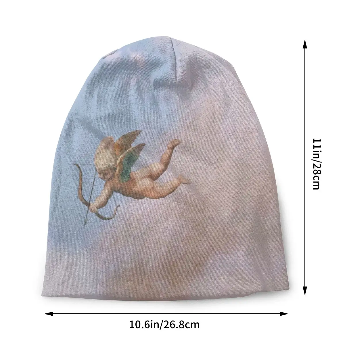 Cool Cherub In Sky With Bow And Arrow Renaissance Angel Angel Washed Warm Bonnet Outdoor Casual Beanies Protection Men Women Hat