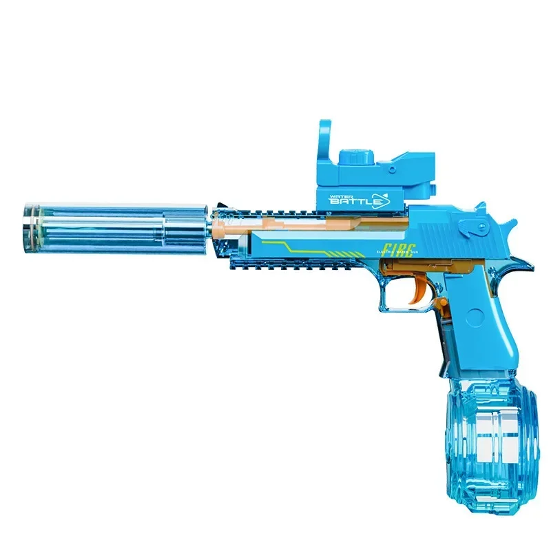 Jouets de pistolet à eau électrique Desert Eagle, lumières clignotantes colorées entièrement automatiques, pistolet à eau de combat de tir de piscine de plage, cadeaux pour adultes