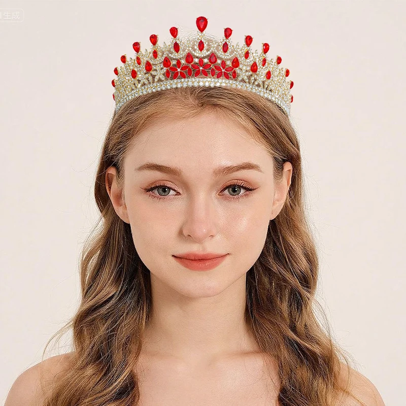 

Crystal Bridal Tiara Crown For Women Vintage Baroque Wedding Hair Accessories Princess Queen Party Birthday Jewelry Headpiece