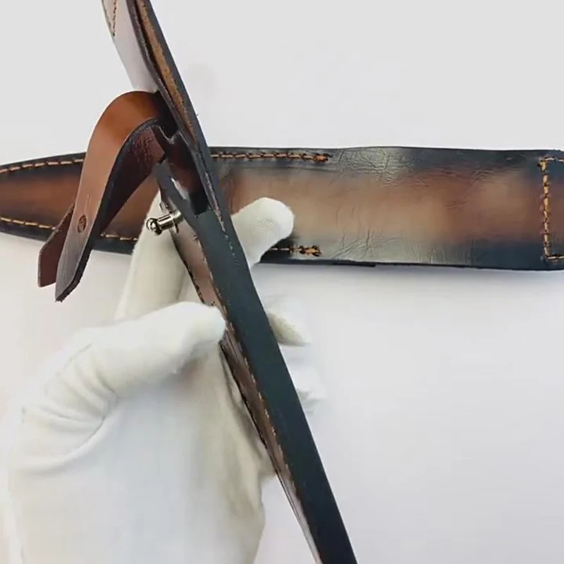 Funda para cuchillo de cuero genuino para hoja fija grande - imagen 3